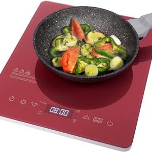Cecotec Placa inducción portátil Full Crystal Scarlet 2000W