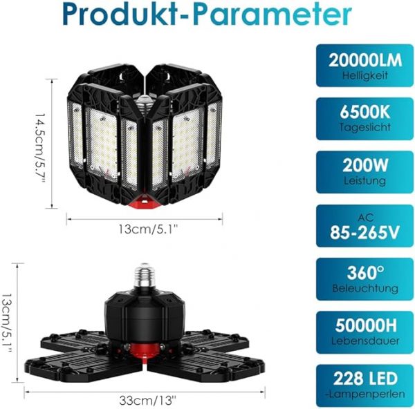 Luz de Garage Led 200W 20000LM - Imagen 2