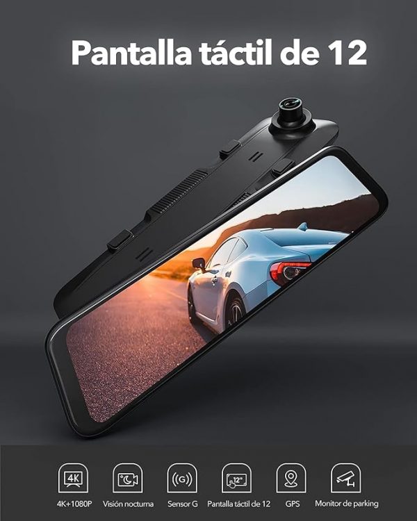 WOLFBOX G850 4K Espejo Retrovisor con cámaras - Imagen 4