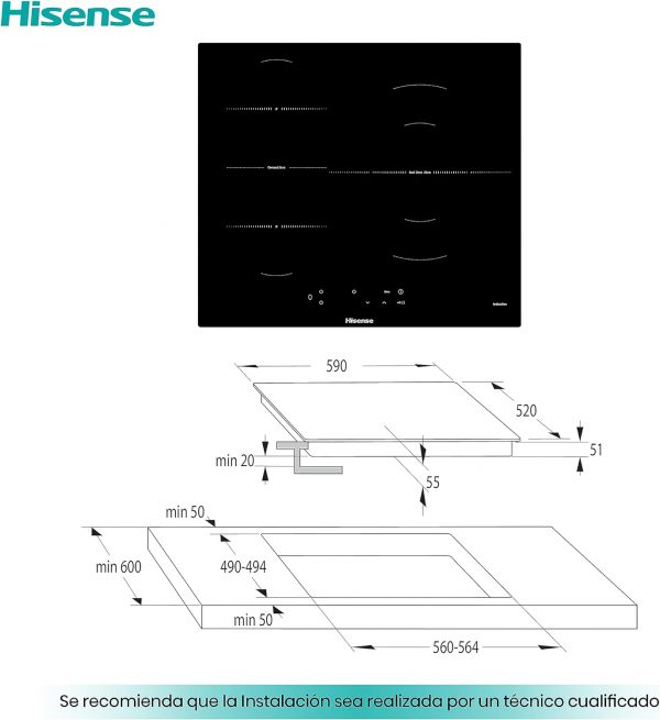 Vitroceramica Hisense I6337C 3 Fuegos - Imagen 2