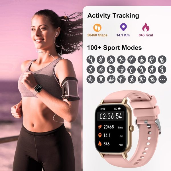 Reloj Inteligente Hombre Mujer 1.85" Rosa - Imagen 2
