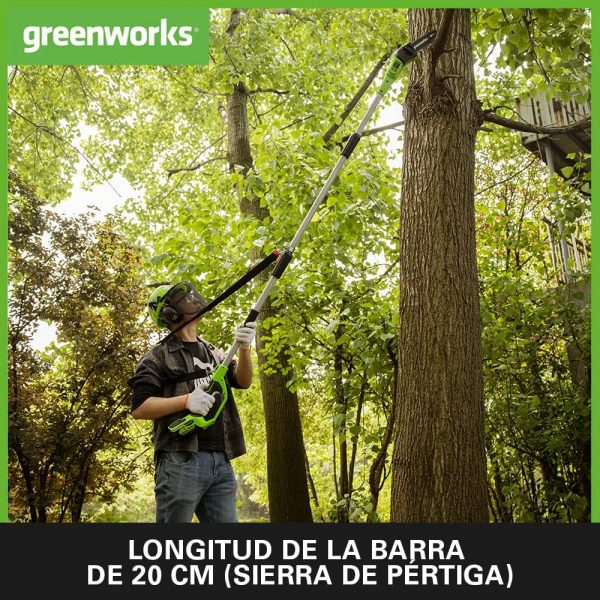 Sierra y Cortasetos Pértiga GreenWorks 24v - Imagen 5
