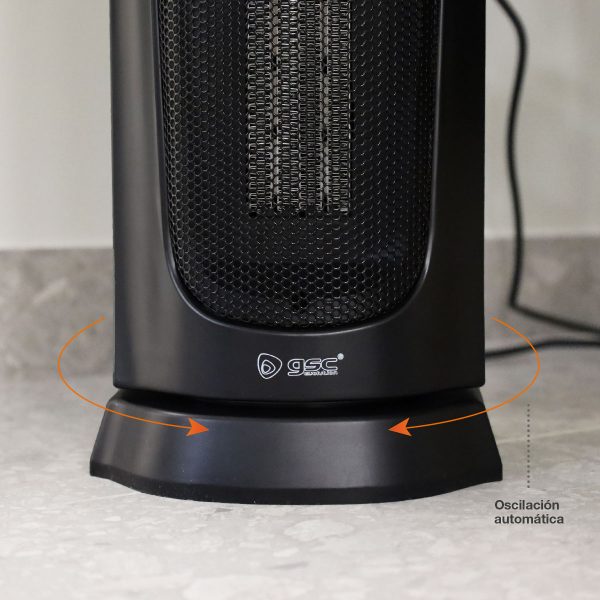 Calefactor vertical giratorio cerámico 2000W Negro - Imagen 2